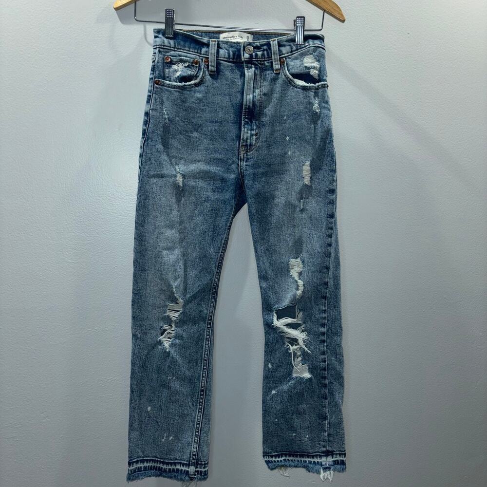 Abercrombie & Fitch Ultra High Rise Ankle Straight Jeans Size 25